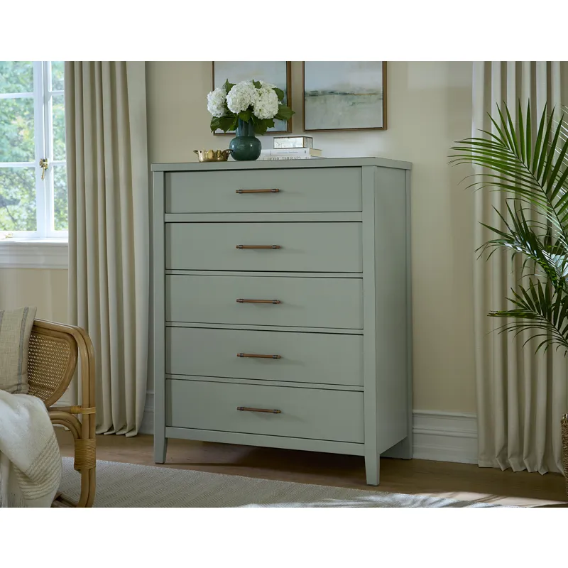 Pure Maple-Sage Chest 5 Drawer