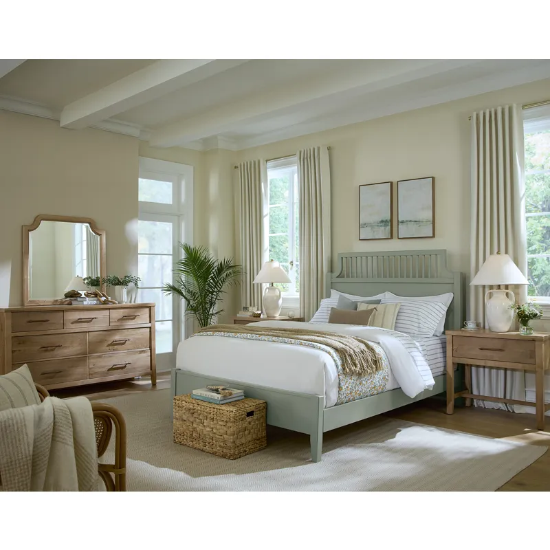 Pure Maple-Sage Garden Headboard - King