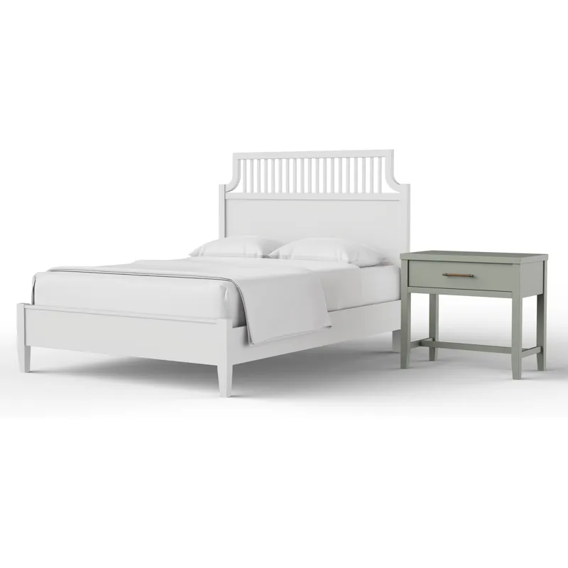 Pure Maple-Sage Bedside Table 1 Drawer