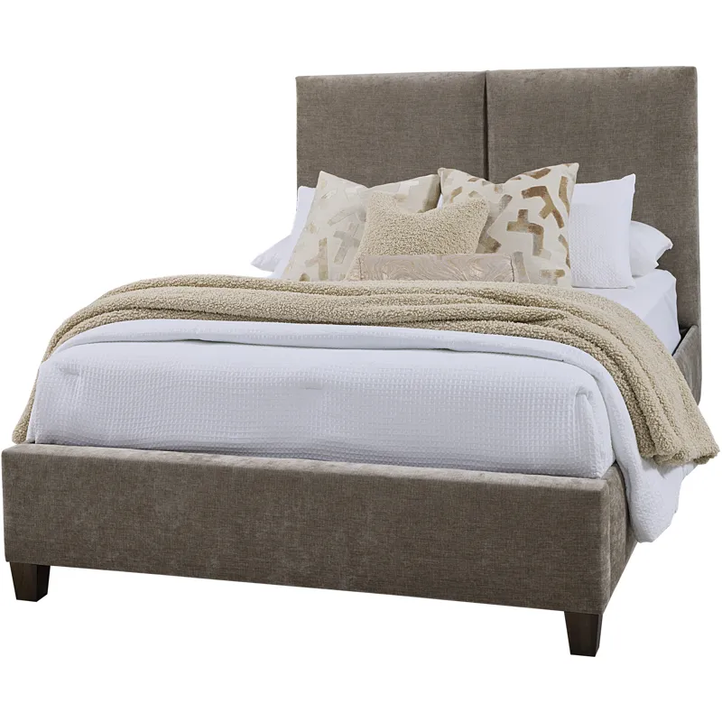 Joinery-Espresso Oak Brindle Grey Upholstered Headboard - Queen