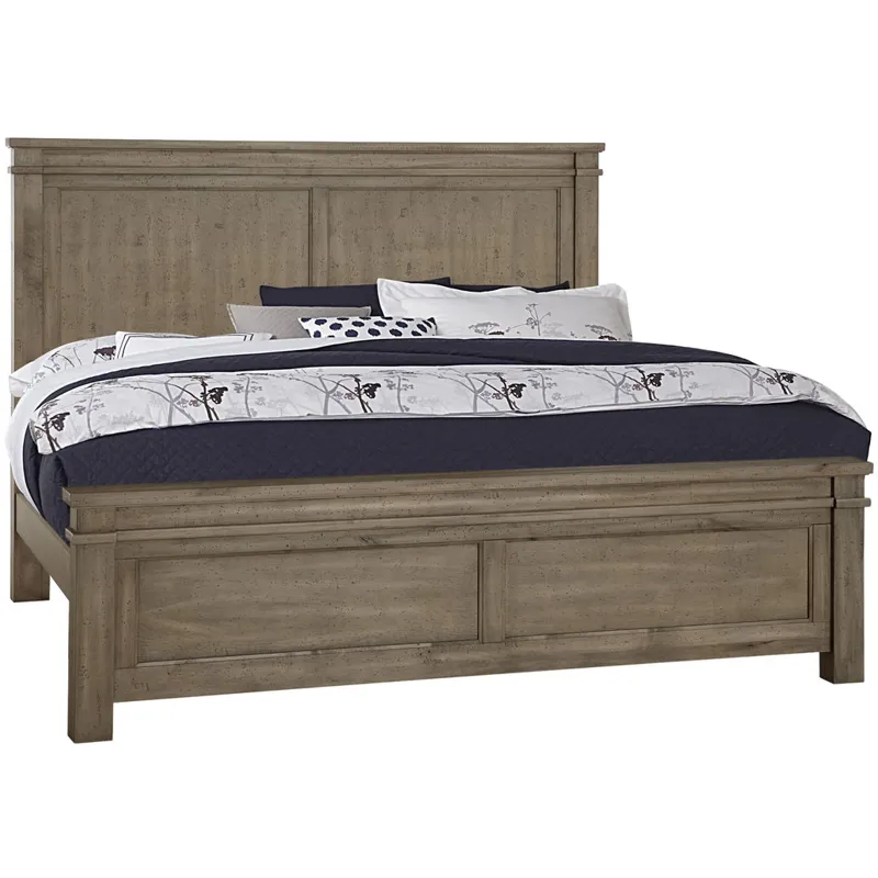 Cool Rustic King Mansion Bed -Stone Grey