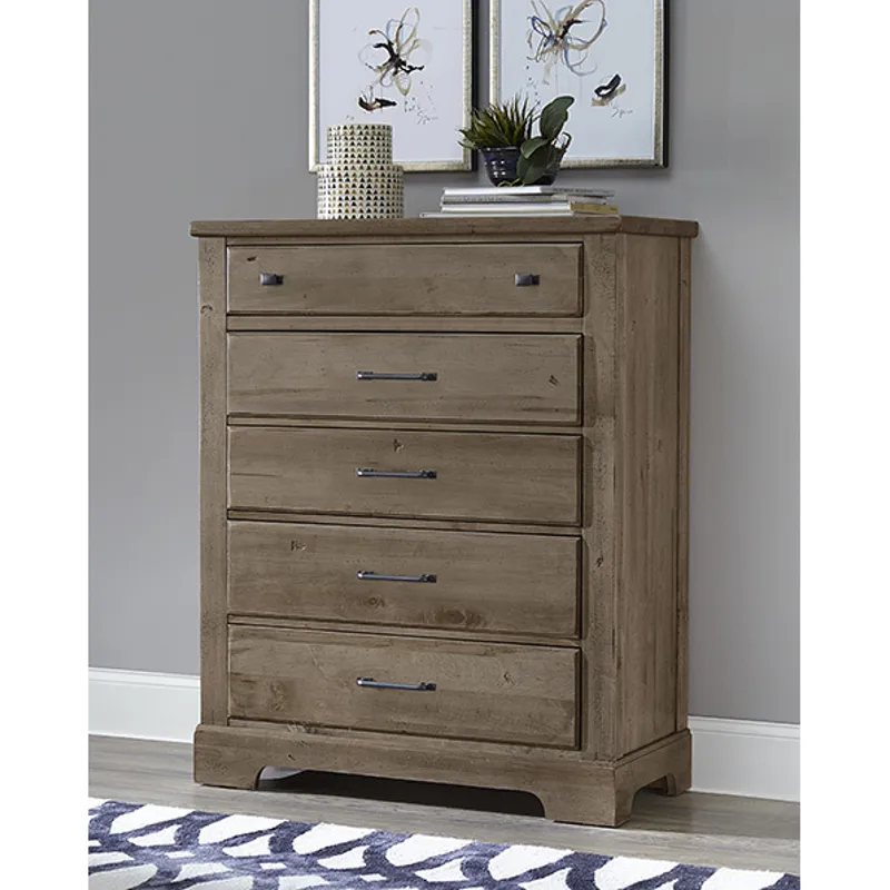 5 Drawer Chest, Stone Grey