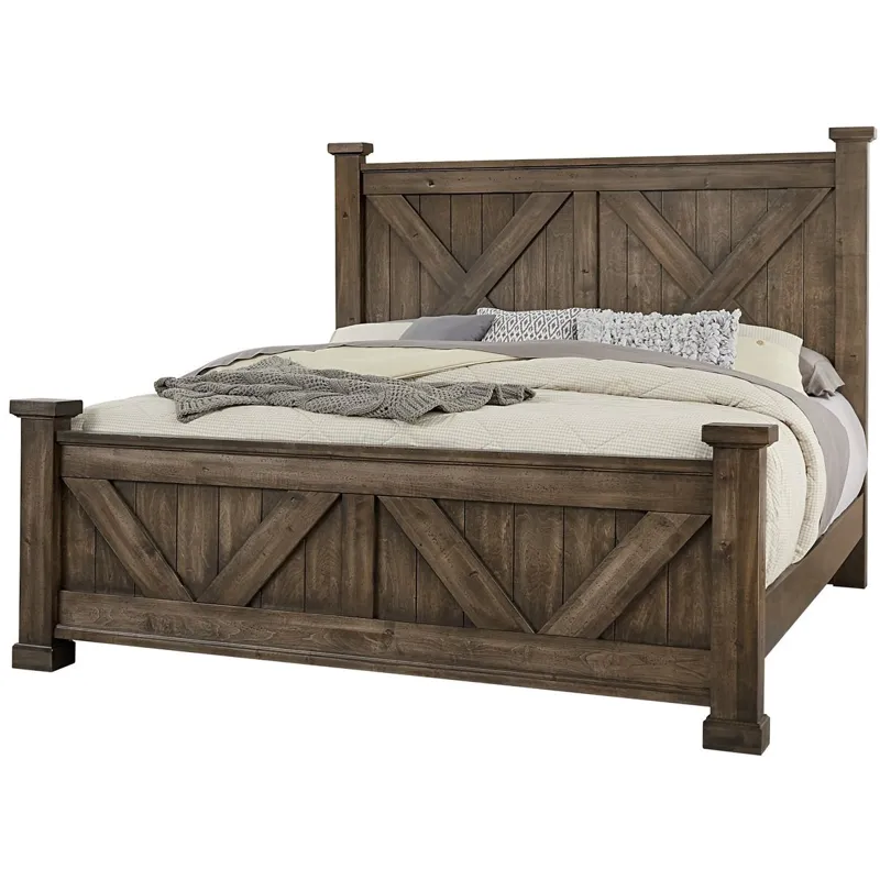 Cool Rustic-Mink X Bed With X Footboard