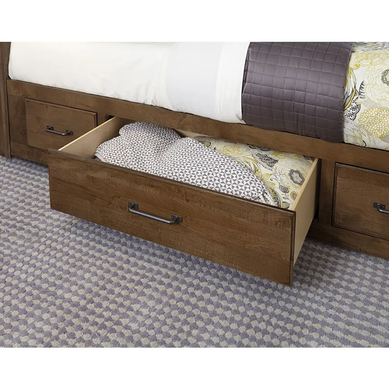 Cool Rustic King X Bed w/Footboard Storage -Amber