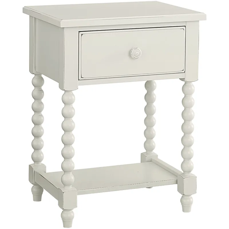 Leg Night Table - Cream