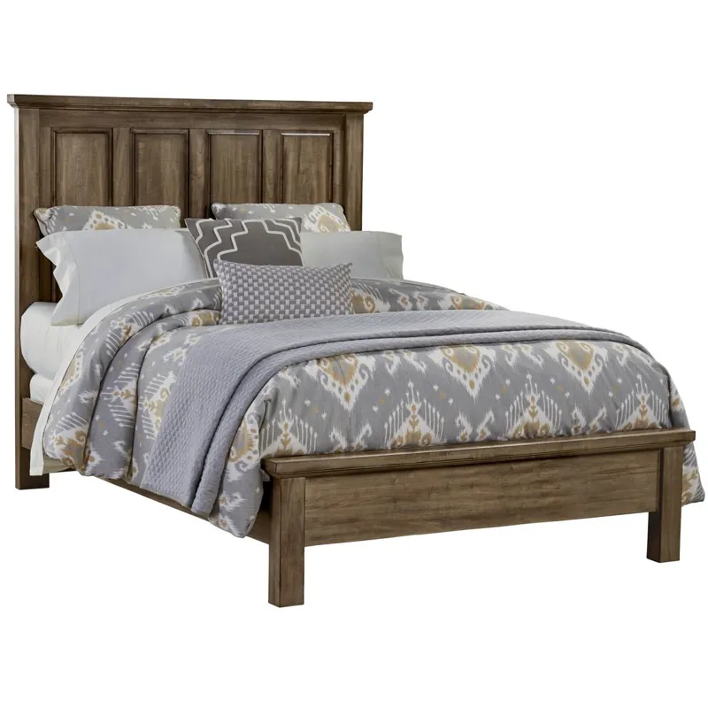 Maple Road-Maple Syrup Queen Mansion Bed With Low Profile Footboard