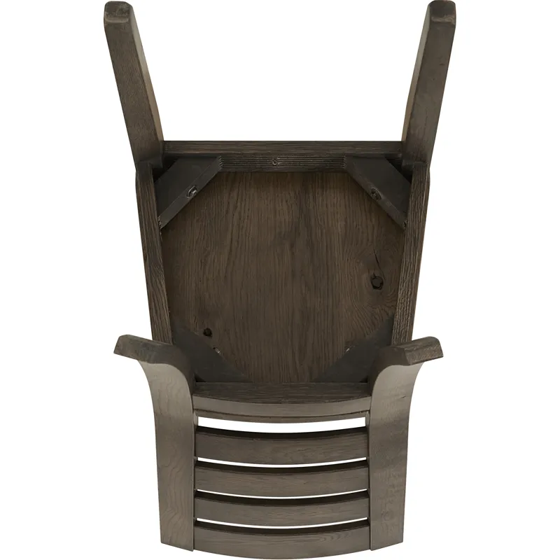 Dovetail Dining-Aged Grey Horizontal Slat Side Chair