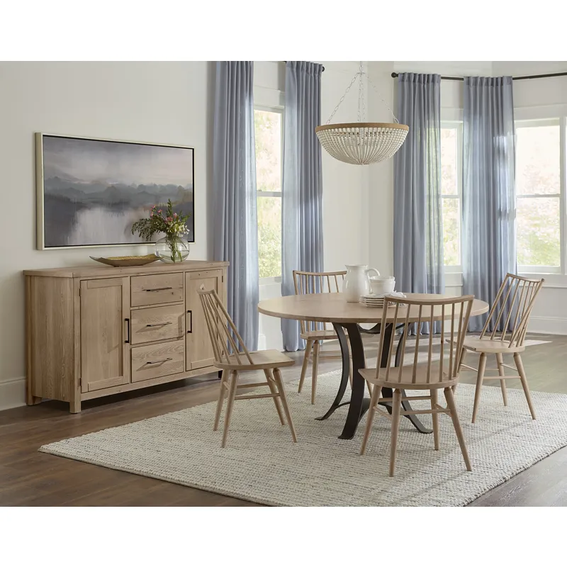 Dovetail Dining-Bleached White Round Table Top 48" W 1" Top