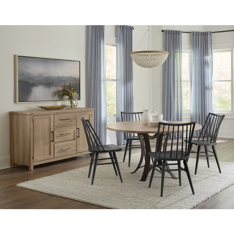 Dovetail Dining-Bleached White Round Table Top 48" W 1" Top