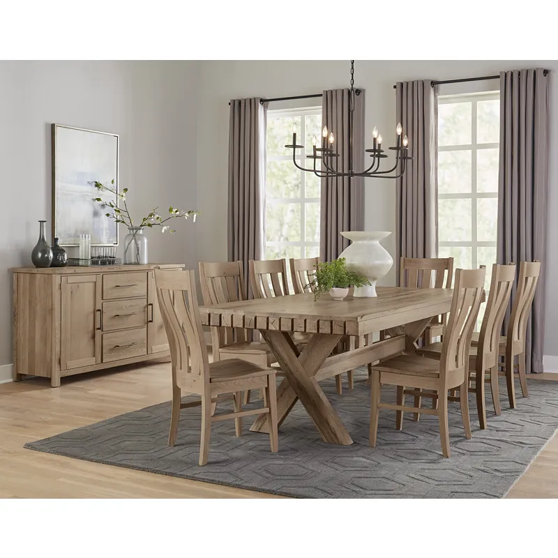 Dovetail Dining-Bleached White Dovetail 96" Dining Table