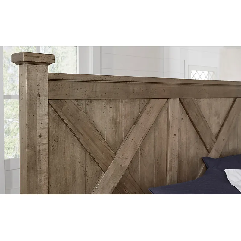Cool Rustic-Stone Grey X Headboard