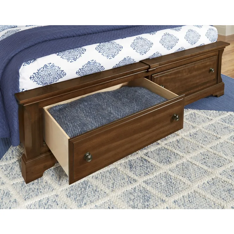 Heritage-Cobblestone Oak Storage Ftbd 6/6 - 2 Drwr