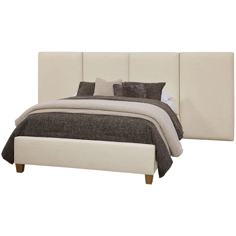 Joinery-Espresso Oak Ivory Cream Upholstered Footboard - Queen