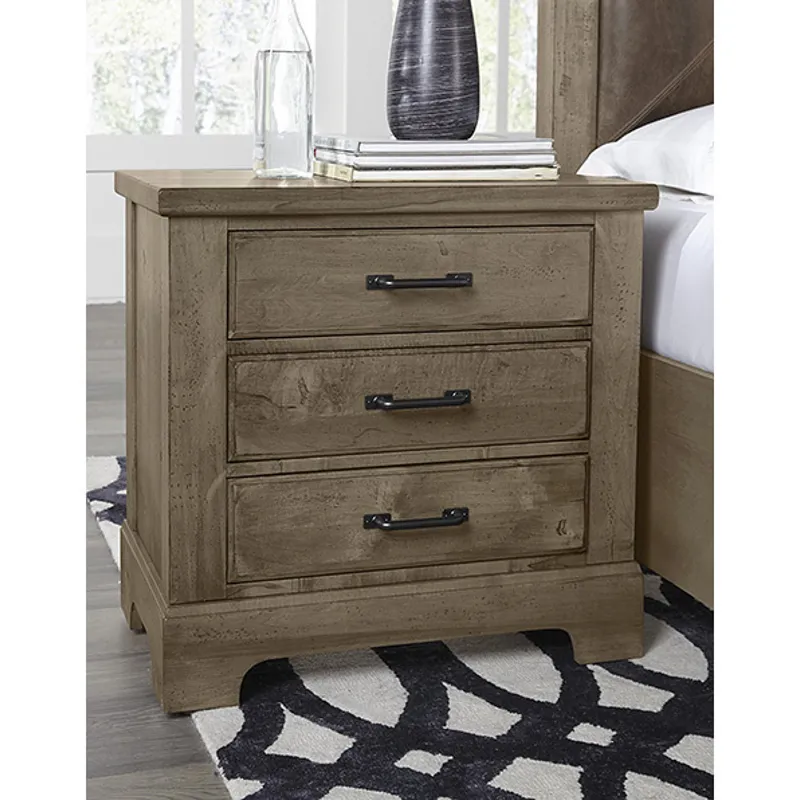 Cool Rustic Nightstand - Stone Grey