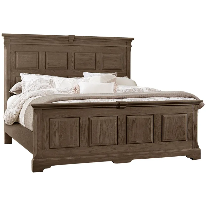 Heritage-Cobblestone Oak Cal King Mansion Bed