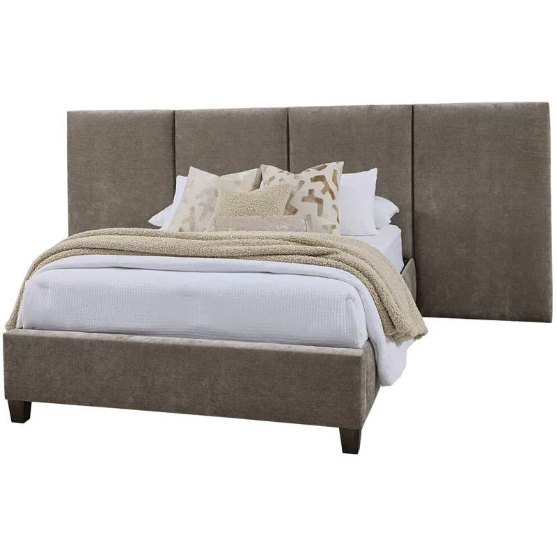 Joinery-Natural Oak Brindle Grey Upholstered Footboard - Queen