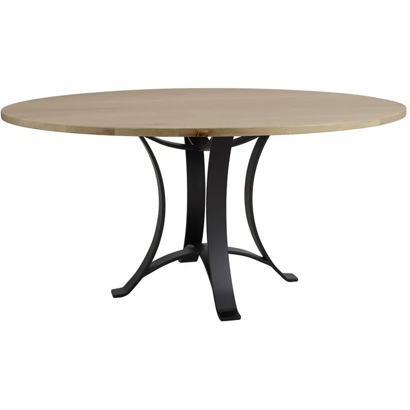 Dovetail Dining-Bleached White Round Table Top 48" W 1" Top