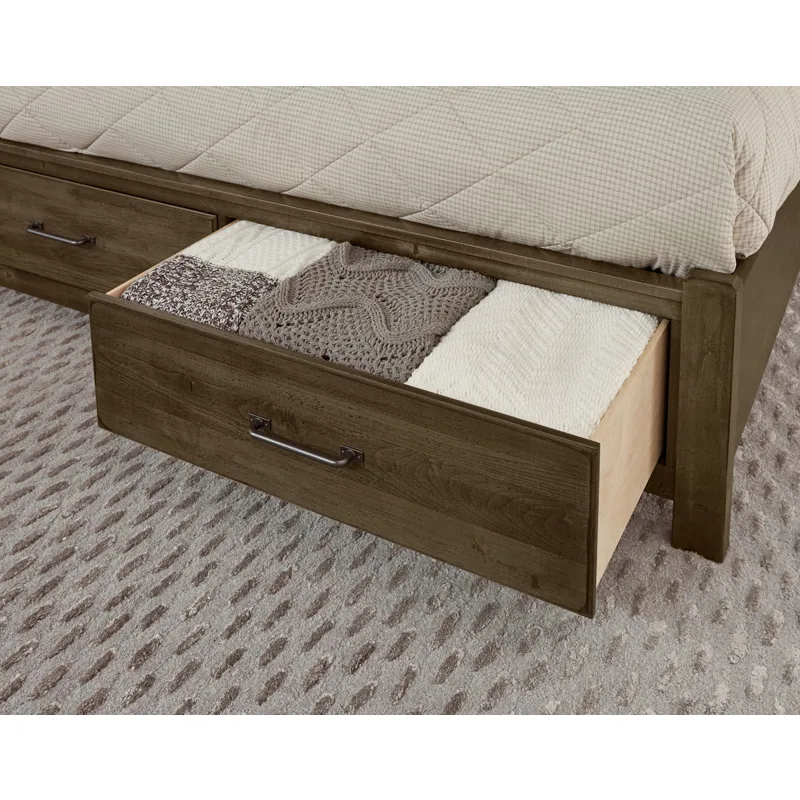Cool Rustic King Mansion Bed with Footboard Storage