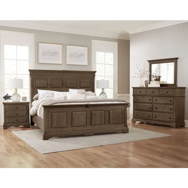 Heritage-Cobblestone Oak Cal King Mansion Bed