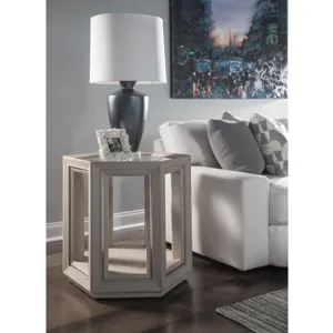 Signature Designs Zeitgeist Linen Hexagonal End Table