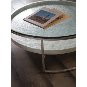 Signature Designs Cumulus Capiz Large Round Cocktail Table