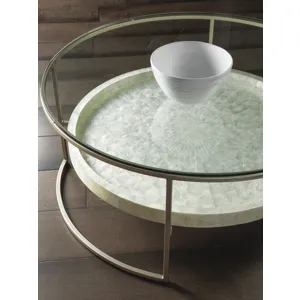 Signature Designs Cumulus Capiz Round Cocktail Table