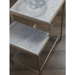 Signature Designs Sashay Gold Rectangular End Table