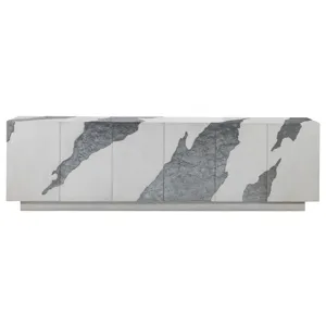 Signature Designs Contago White Long Media Console