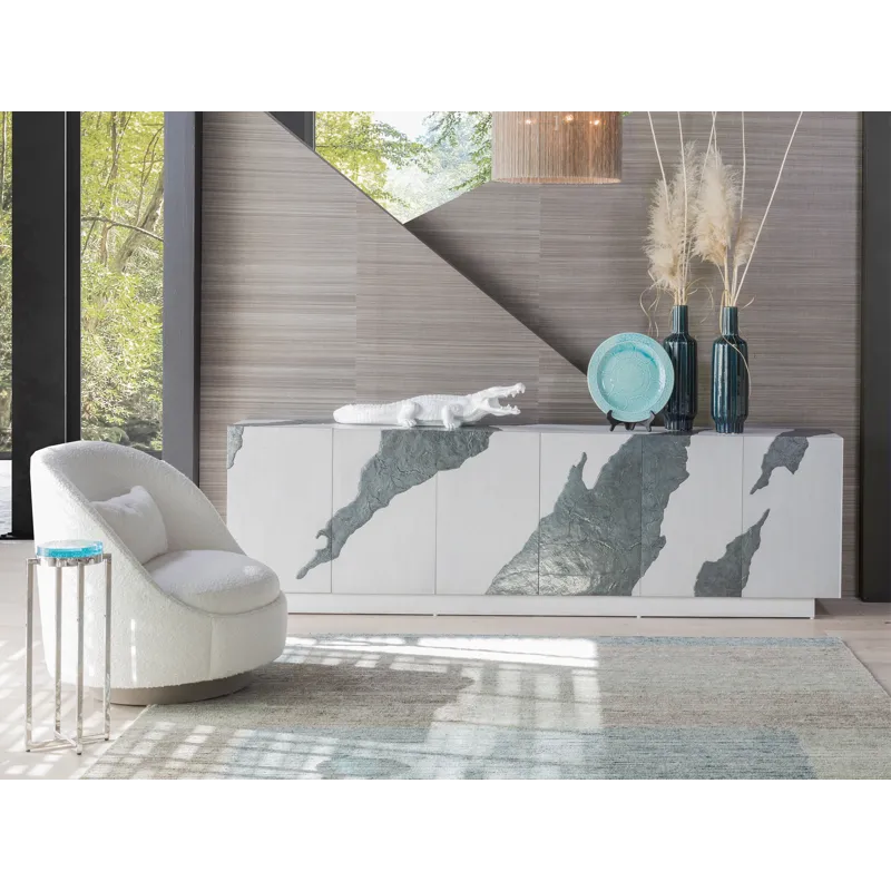 Signature Designs Contago White Long Media Console