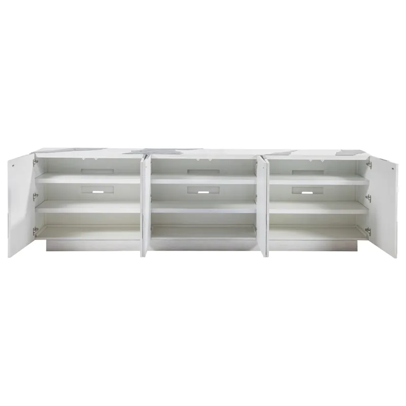 Signature Designs Contago White Long Media Console