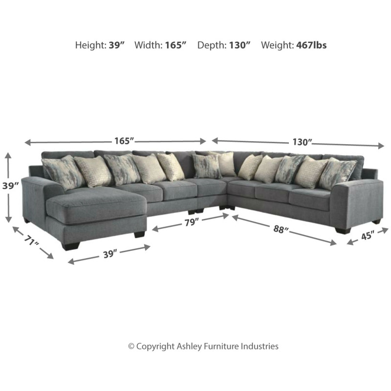 Castano 5 Piece Sectional With Chaise 13302s7 Ashley Homestore