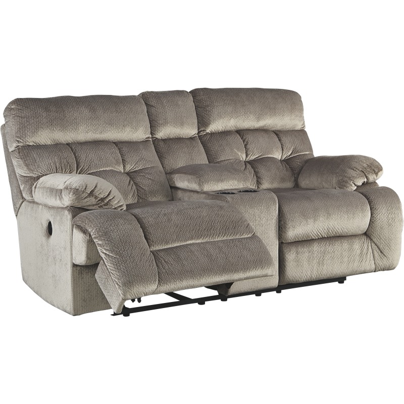Brassville Power Reclining Loveseat with Console by Ashley Furniture