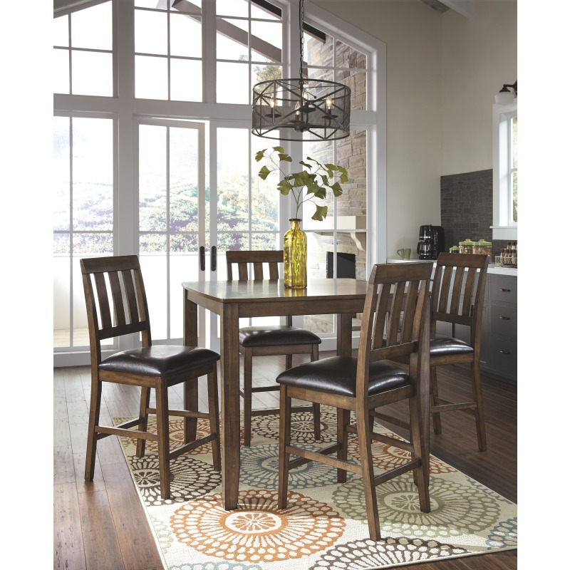 Puluxy Counter Height Dining Room Table And Bar Stools Set Of 5