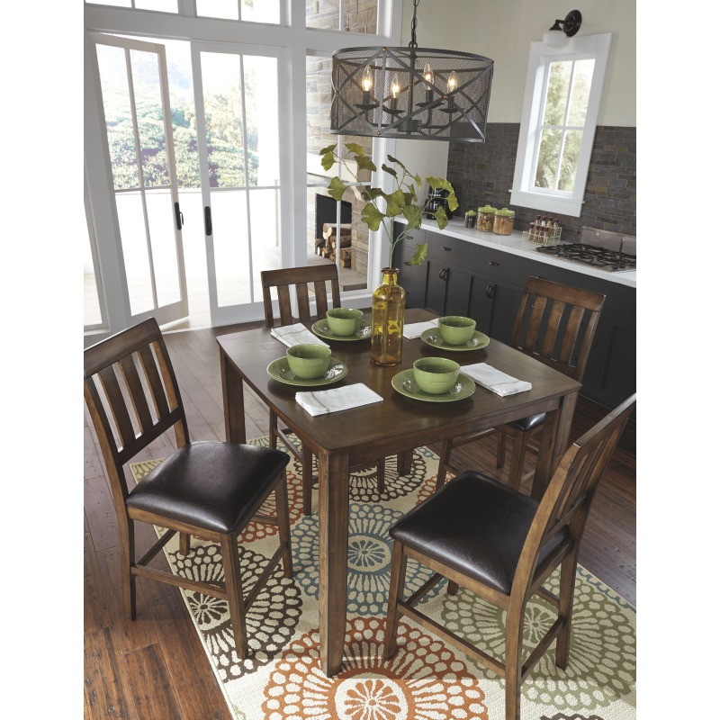 Puluxy Counter Height Dining Room Table And Bar Stools Set Of 5