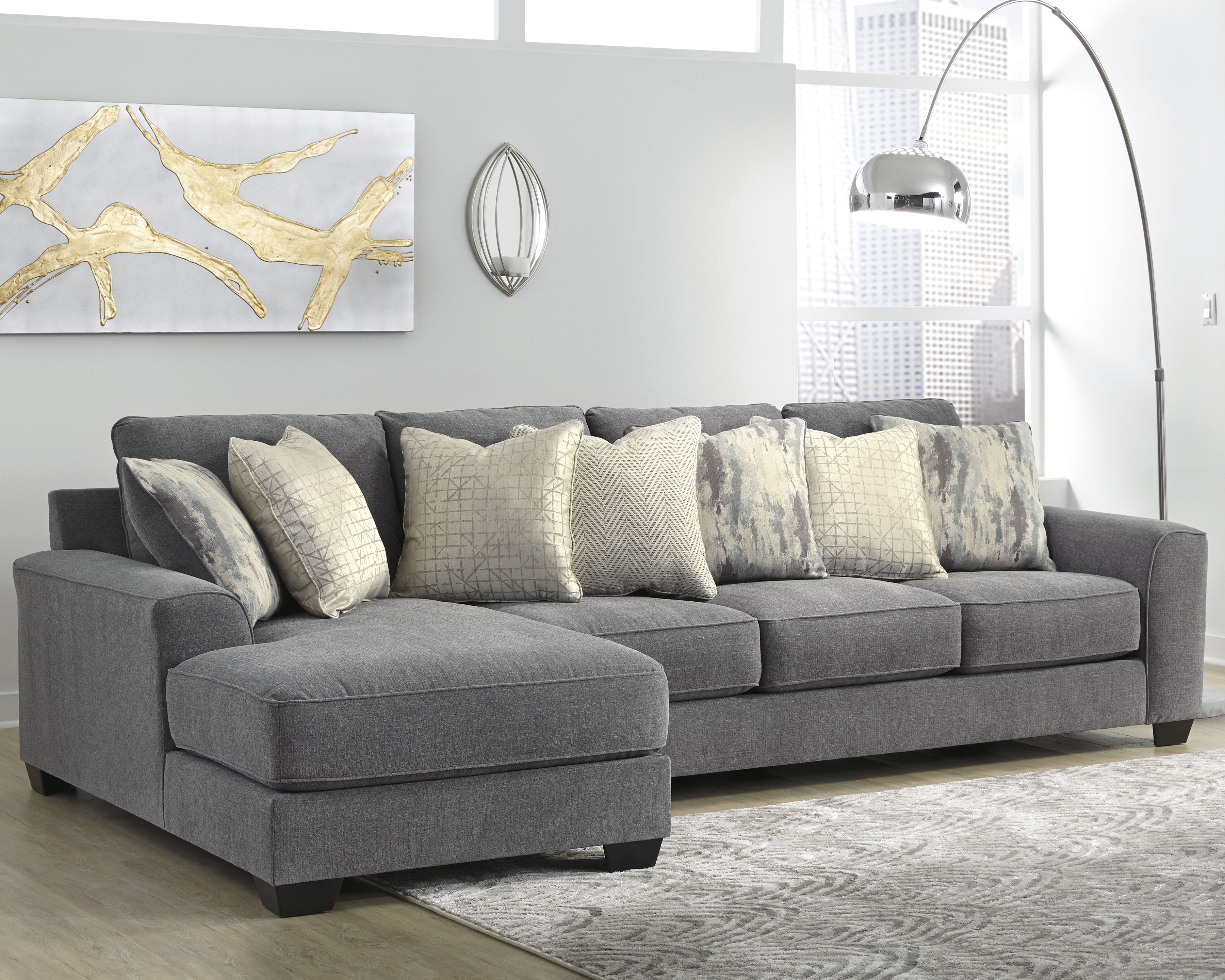 pitkin sectional and pillows