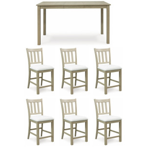 Calmoro 7 PC Counter Height Dining Set