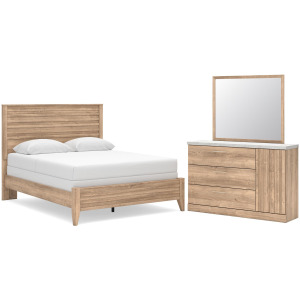 Holloway Queen Panel Bed, Dresser and Mirror