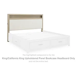 Calmoro King/California King Upholstered Panel Bookcase Headboard