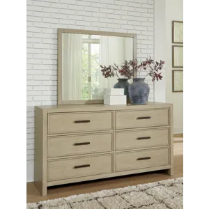 Calmoro Queen Bookcase Bed, Dresser and Mirror