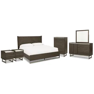 Arkenton King Panel Bed, Dresser, Mirror, Chest and 2 Nightstands