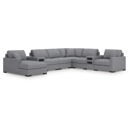 Omaha by Ashley 8-Piece Sectional with Audio System and Chaise