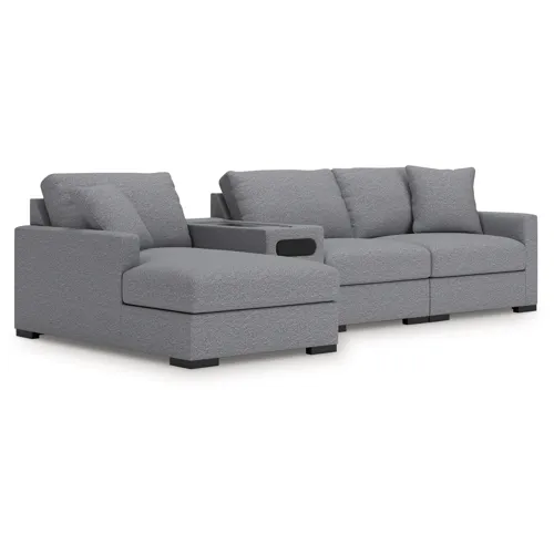 Omaha by Ashley 4-Piece Sectional with Chaise and Audio Console