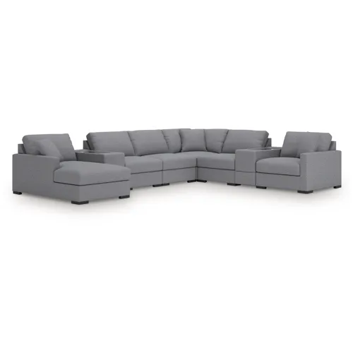 Omaha by Ashley 8-Piece Sectional with Chaise and Storage Consoles