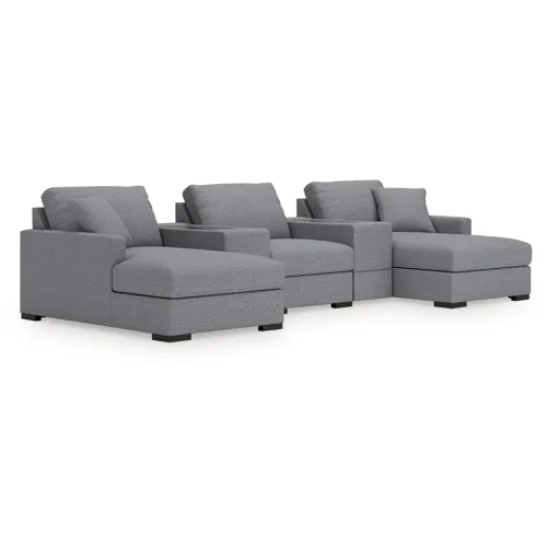 Omaha by Ashley 5-Piece Sectional with Chaise and Storage Consoles