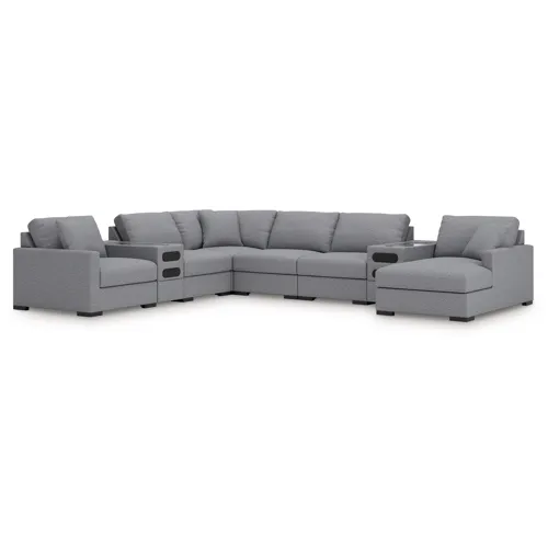 Omaha by Ashley 8-Piece Sectional with Audio System and Chaise