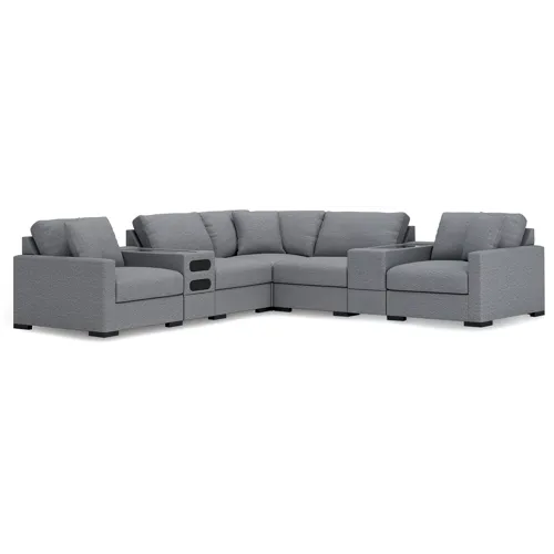 Omaha by Ashley 7-Piece Sectional with Audio and Storage Consoles