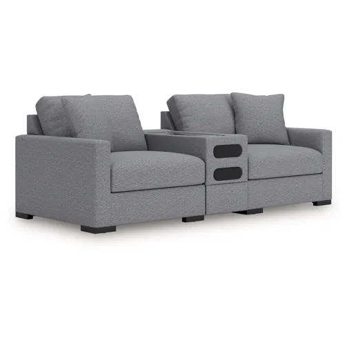 Omaha by Ashley 3-Piece Sectional Loveseat with Audio System