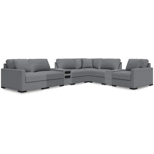 Omaha by Ashley 8-Piece Sectional with Audio and Storage Consoles