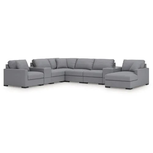 Omaha by Ashley 8-Piece Sectional with Chaise and Storage Consoles