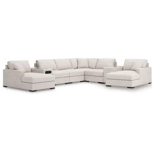 Omaha by Ashley 8-Piece Double Chaise Sectional with Audio and Storage Consoles